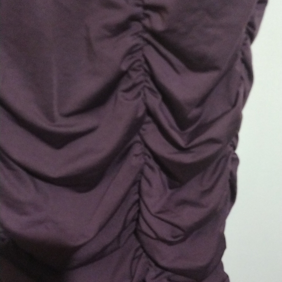 Eggplant color v-neck cinched dress - Picture 3 of 3